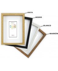 Marco con profundidad A4 (Int 15x22cm) Haya MOD 3503 madera con paspartu