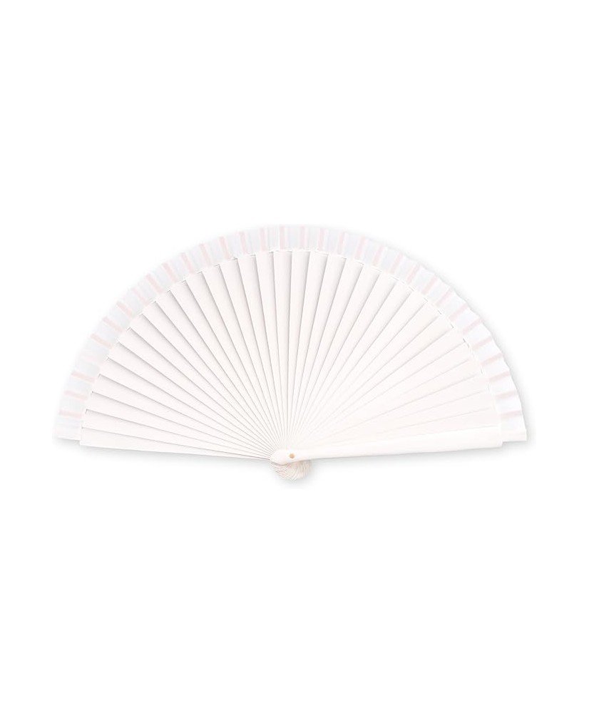 Abanico blanco  liso madera 23cm