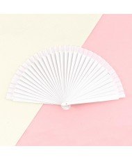 Abanico blanco  liso madera 23cm