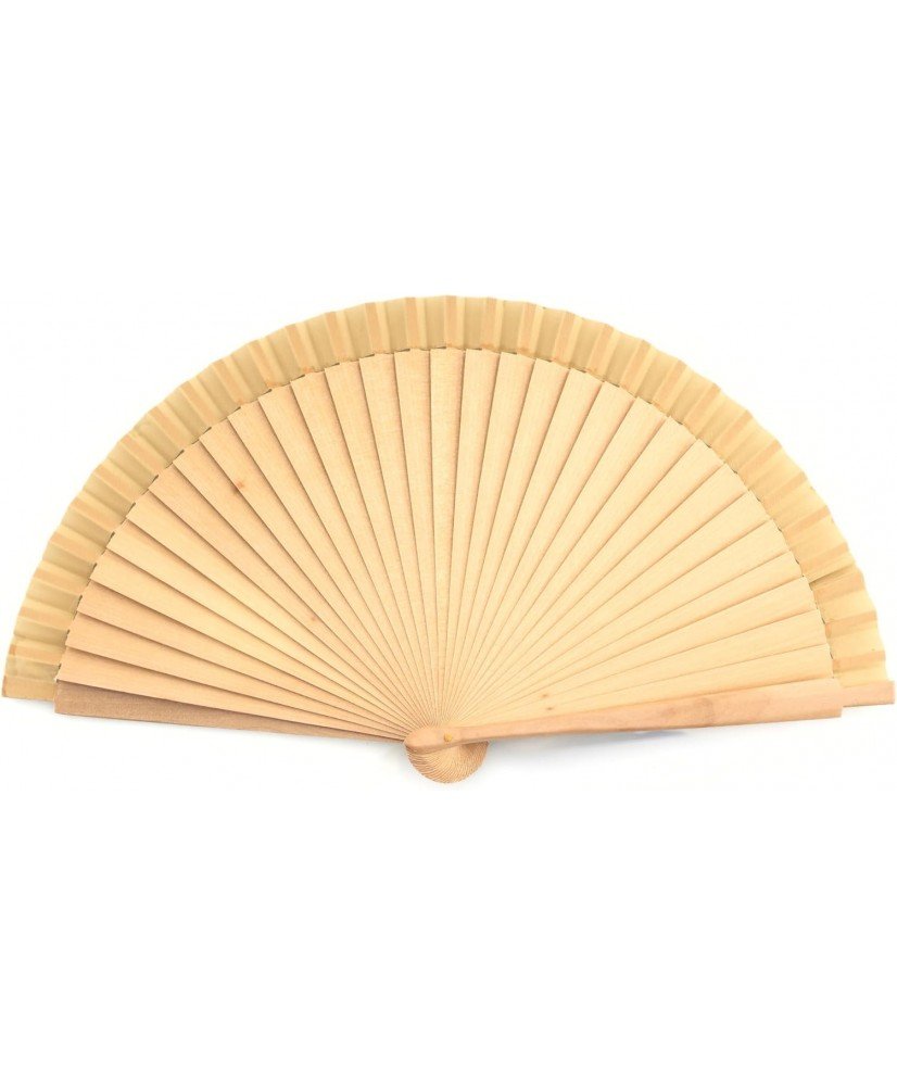 Abanicos  Madera 23 CM con caja color Natural