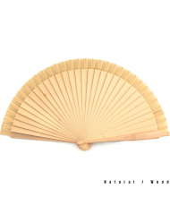 Abanicos  Madera 23 CM con caja color Natural