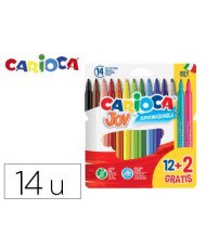 Rotulador carioca joy estuche de 12 unidades colores surtidos + 2 gratis