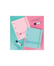 Carpeta con recambio oxford europeanbinder live&go din a4+polyfoam 4 anillas 35 mm cuadro 5 mm colores pastel