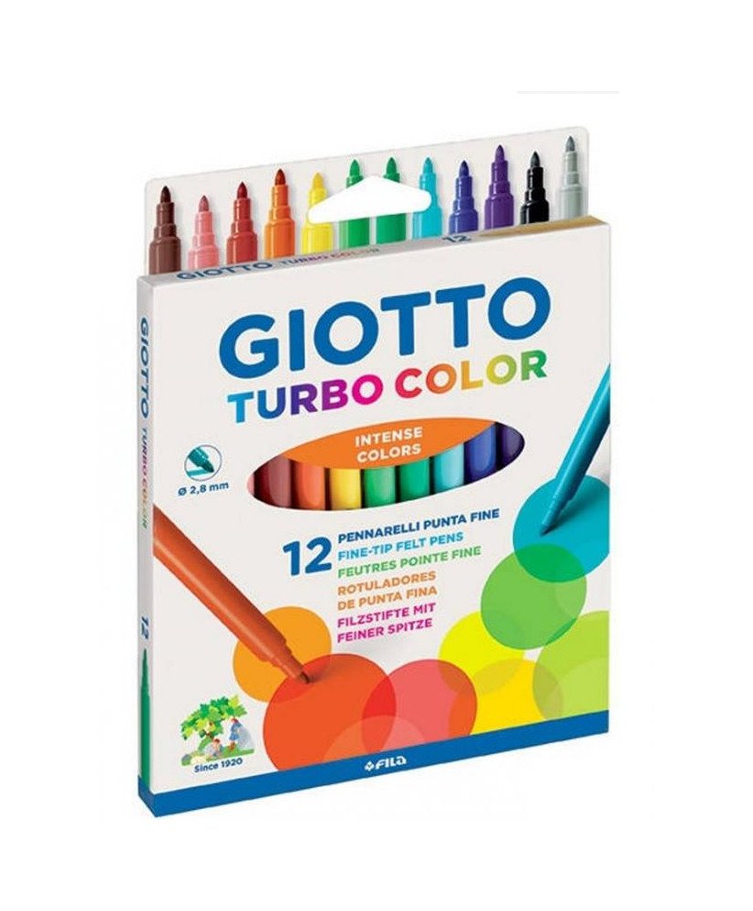 Rotuladores 12 colores Turbo Color Giotto