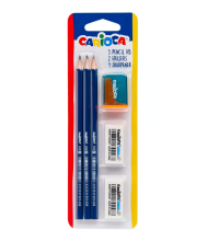 Carioca-Set lápices HB2 con goma y sacapuntas