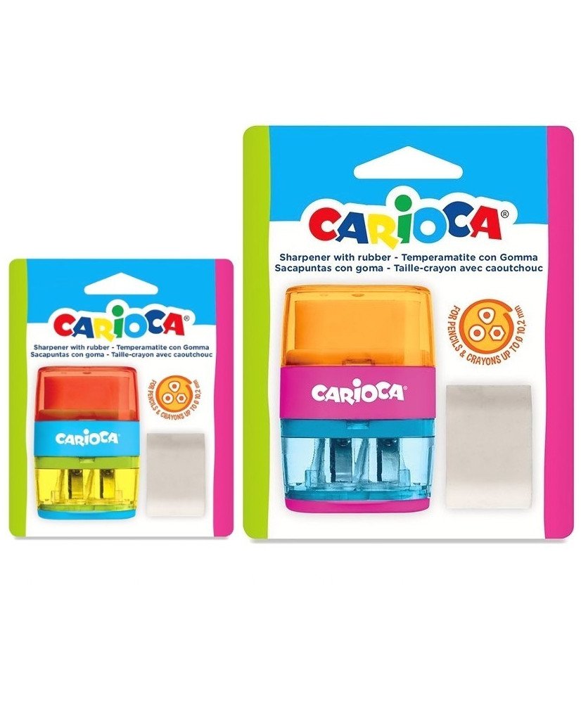 Carioca Sacapuntas con Goma de Borrar| Colores Surtidos