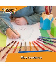 Pack 18 lápices de colores para niños para colorear kids evolution stripes BIC
