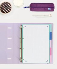 Oxford Strongline, Separadores Archivador 4 anillas A4, Plástico Opaco, 5 Posiciones, 4 Taladros, 5 Colores Pastel