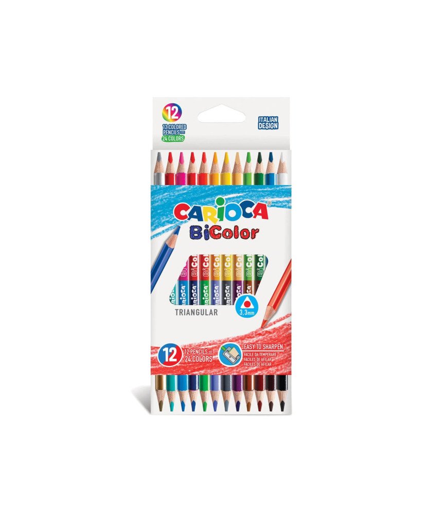 Colores Lápices de Colores Bicolor | Cuerpo triangular | Alta resistencia a la rotura|12 uds