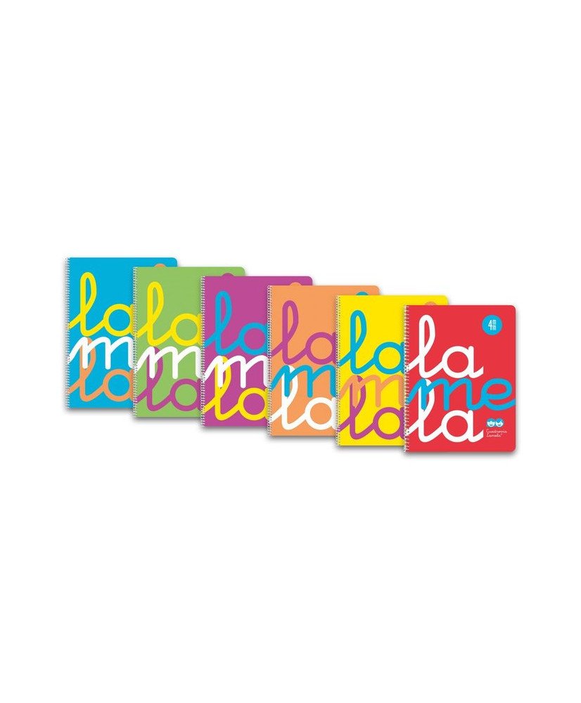 Lamela Cuaderno Plastico A4 - 4 mm - 80 hojas - 90 grs -Surtido 6 colores
