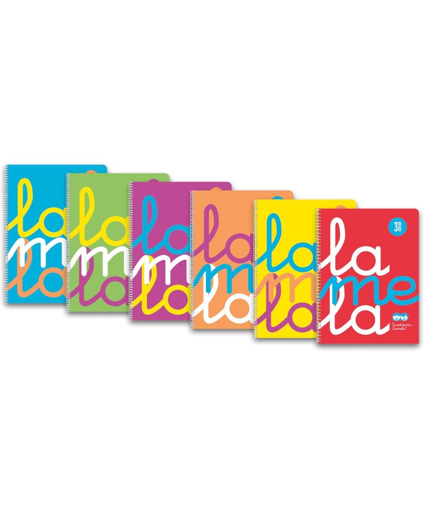 Lamela Cuaderno A4 Plastic - 3 x 3 mm- 80 hojas - 90 grs -surtido 6 colores