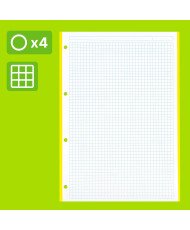 Campus-Hojas cuadriculadas A4 Recambio ,  10 Banda colores, 160 Hojas, Cuadrícula 5x5, Multicolor