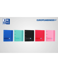 Oxford, Archivador 4 anillas plástico polyfoam con recambio y goma Oxford Live & Go, A4+ con recambio 100 Hojas, 5 bandas