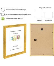 CHELY INTERMARKET | Marco de Fotos MOD-254 Hecho de Madera, (Dorado, 40x60cm)
