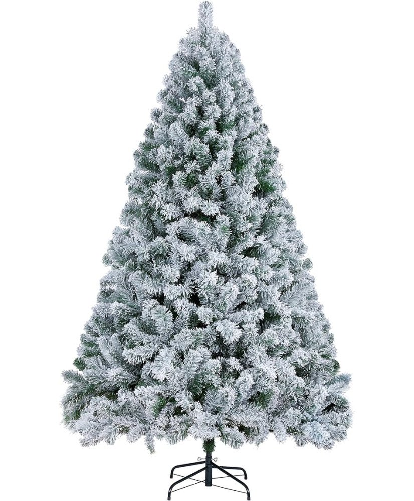 Arbol de Navidad Nevado 180 cm, Arbol de Navidad con Nieve  Agujas de PVC de 500 Puntas