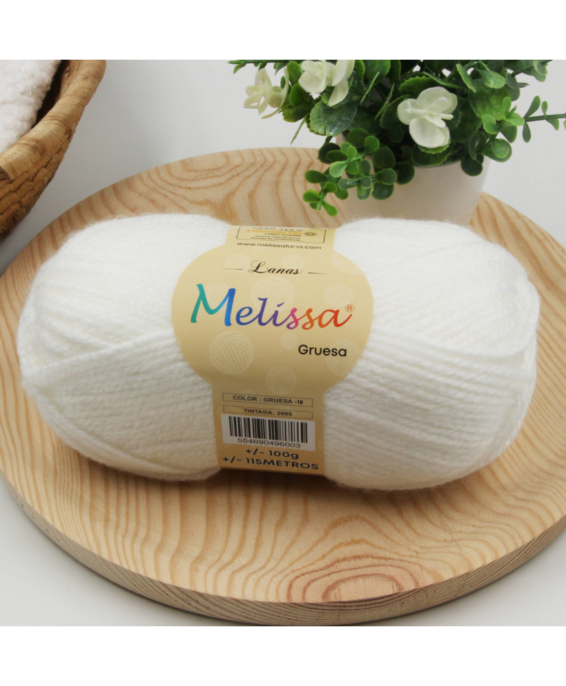 Melissa Hilo 100% Acrilico Ovillo de Lana Gruesa 115m 100g para DIY Tejer y Ganchillo, Certificado OEKO-TEX Standard 100G