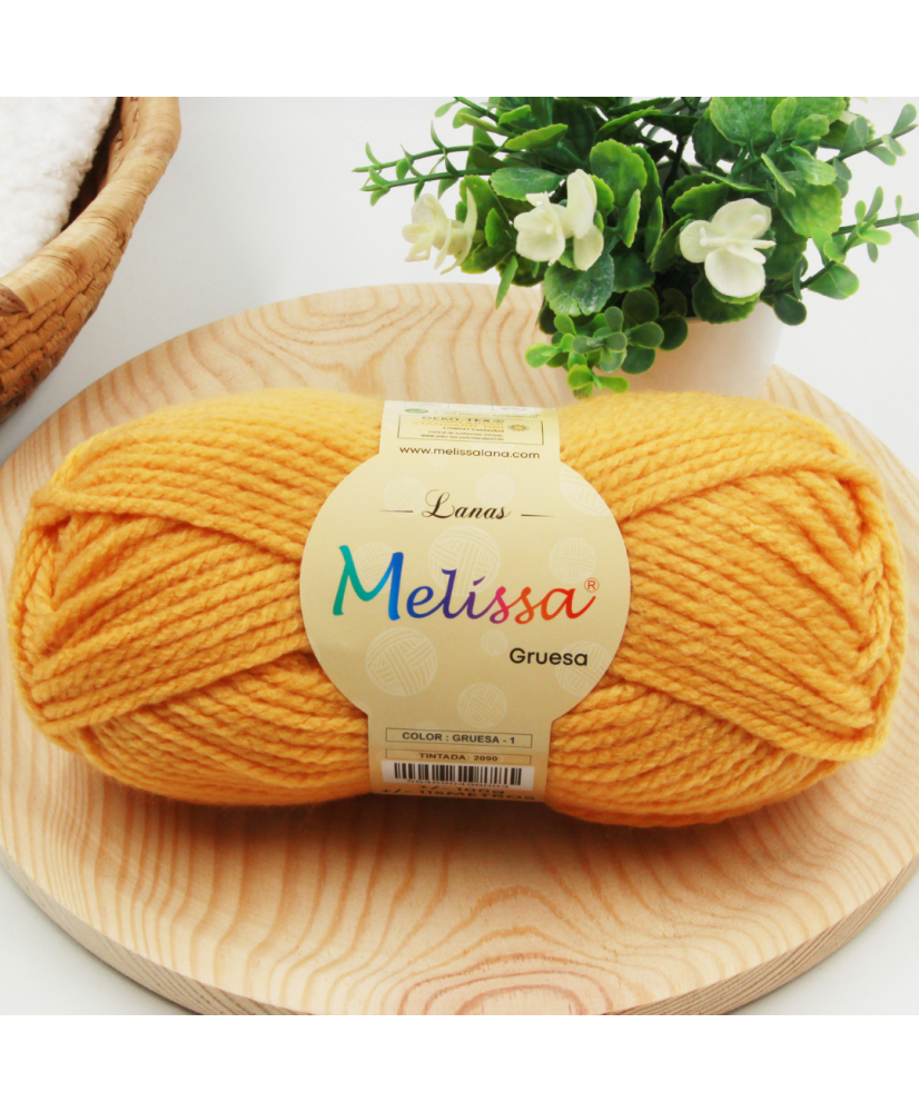 Melissa Hilo 100% Acrilico Ovillo de Lana Gruesa 115m 100g para DIY Tejer y Ganchillo, Certificado OEKO-TEX Standard 100G
