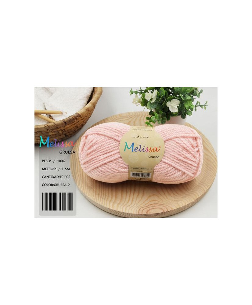 Melissa Hilo 100% Acrilico Ovillo de Lana Gruesa 115m 100g para DIY Tejer y Ganchillo, Certificado OEKO-TEX Standard 100G