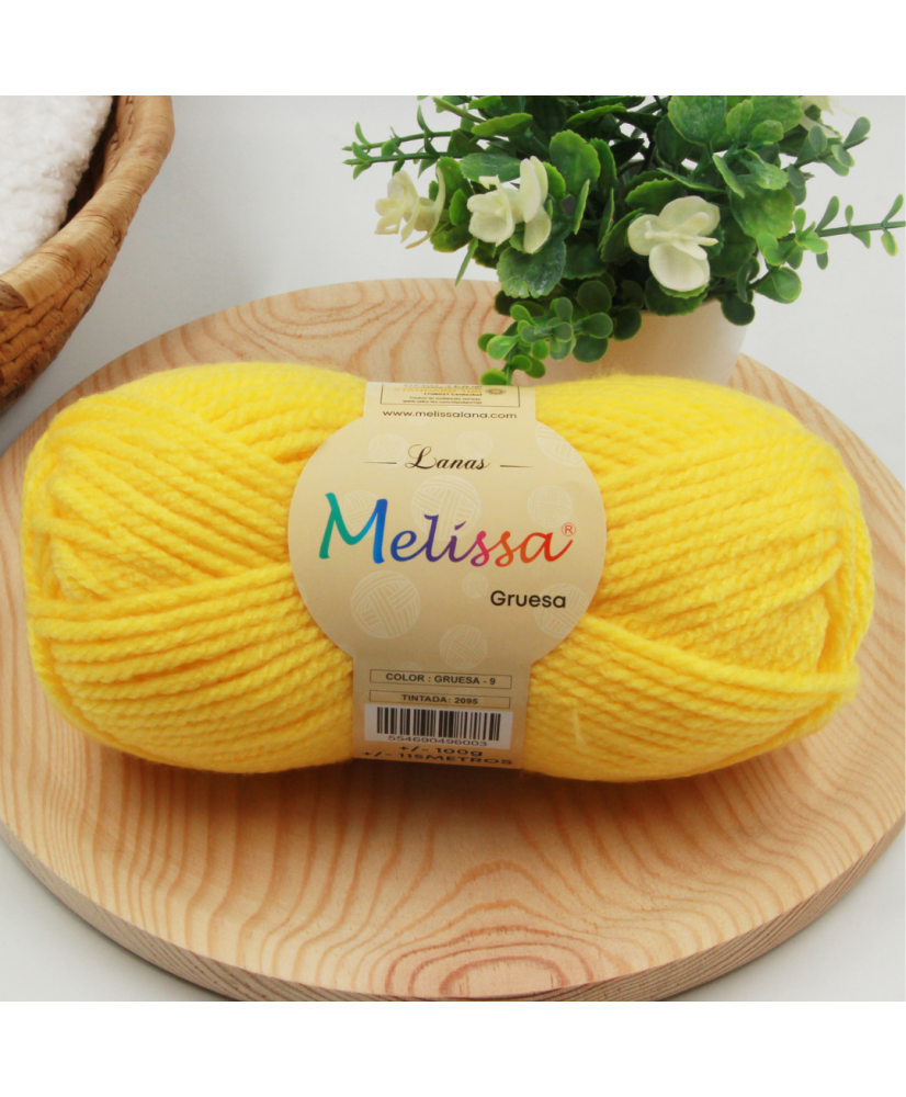 Melissa Hilo 100% Acrilico Ovillo de Lana Gruesa 115m 100g para DIY Tejer y Ganchillo, Certificado OEKO-TEX Standard 100G