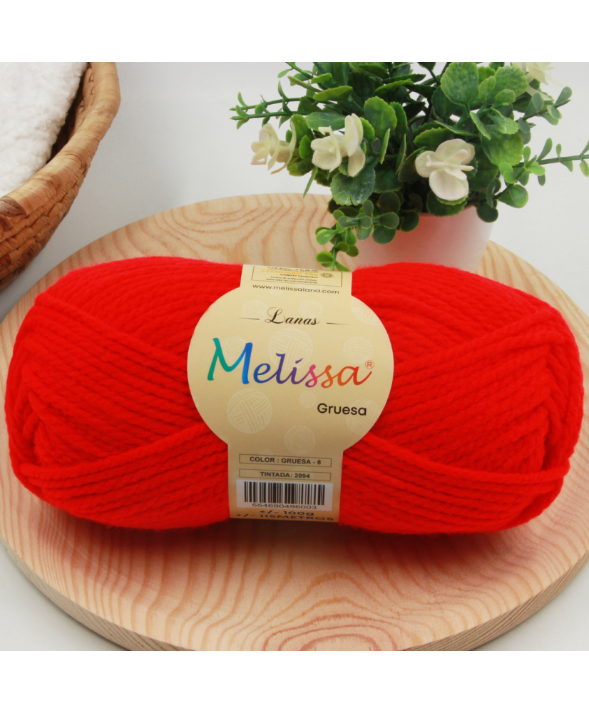 Melissa Hilo 100% Acrilico Ovillo de Lana Gruesa 115m 100g para DIY Tejer y Ganchillo, Certificado OEKO-TEX Standard 100G