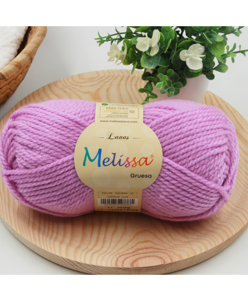 Melissa Hilo 100% Acrilico Ovillo de Lana Gruesa 115m 100g para DIY Tejer y Ganchillo, Certificado OEKO-TEX Standard 100G