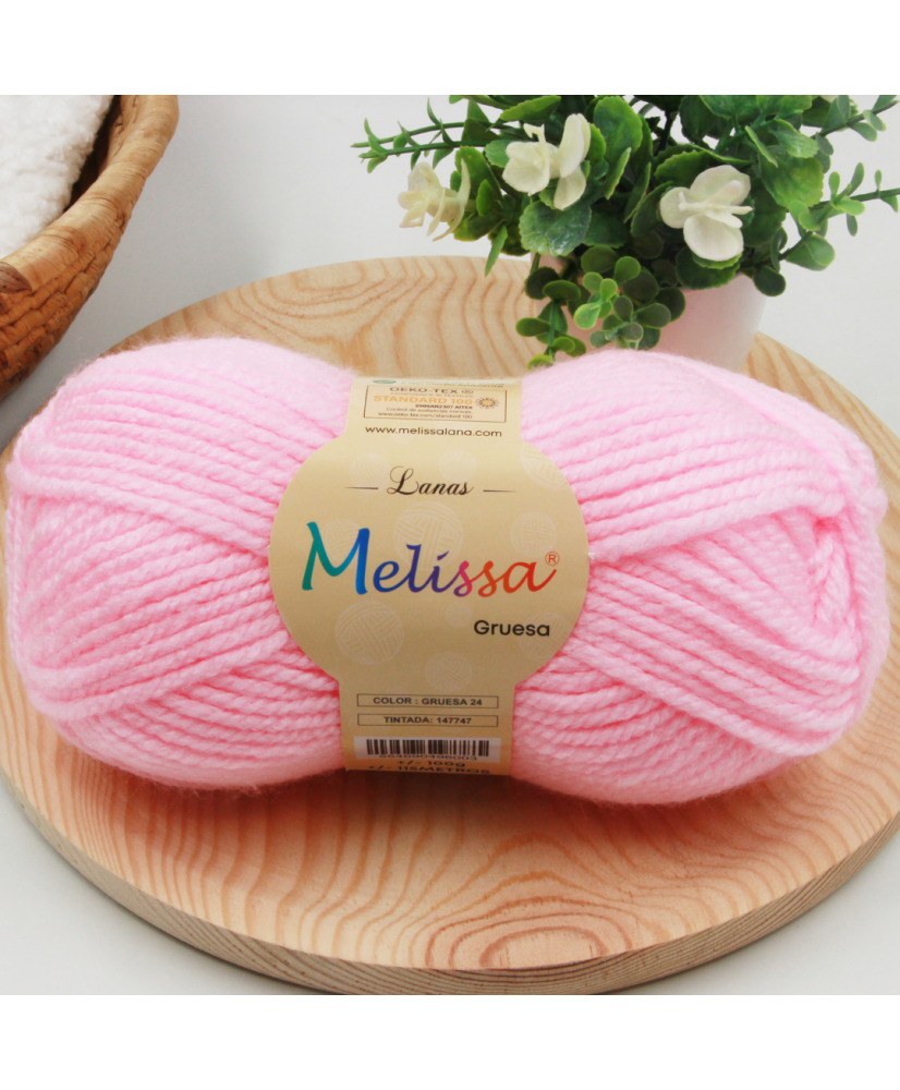 Melissa Hilo 100% Acrilico Ovillo de Lana Gruesa 115m 100g para DIY Tejer y Ganchillo, Certificado OEKO-TEX Standard 100G
