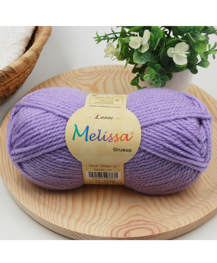 Melissa Hilo 100% Acrilico Ovillo de Lana Gruesa 115m 100g para DIY Tejer y Ganchillo, Certificado OEKO-TEX Standard 100G