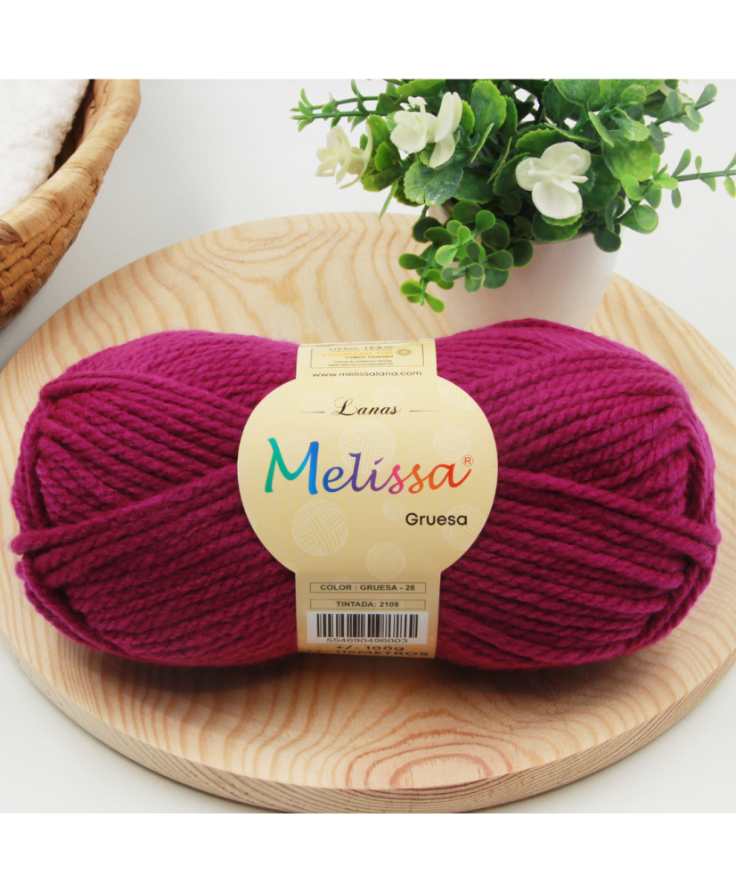 Melissa Hilo 100% Acrilico Ovillo de Lana Gruesa 115m 100g para DIY Tejer y Ganchillo, Certificado OEKO-TEX Standard 100G