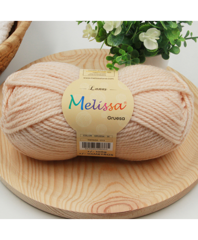 Melissa Hilo 100% Acrilico Ovillo de Lana Gruesa 115m 100g para DIY Tejer y Ganchillo, Certificado OEKO-TEX Standard 100G