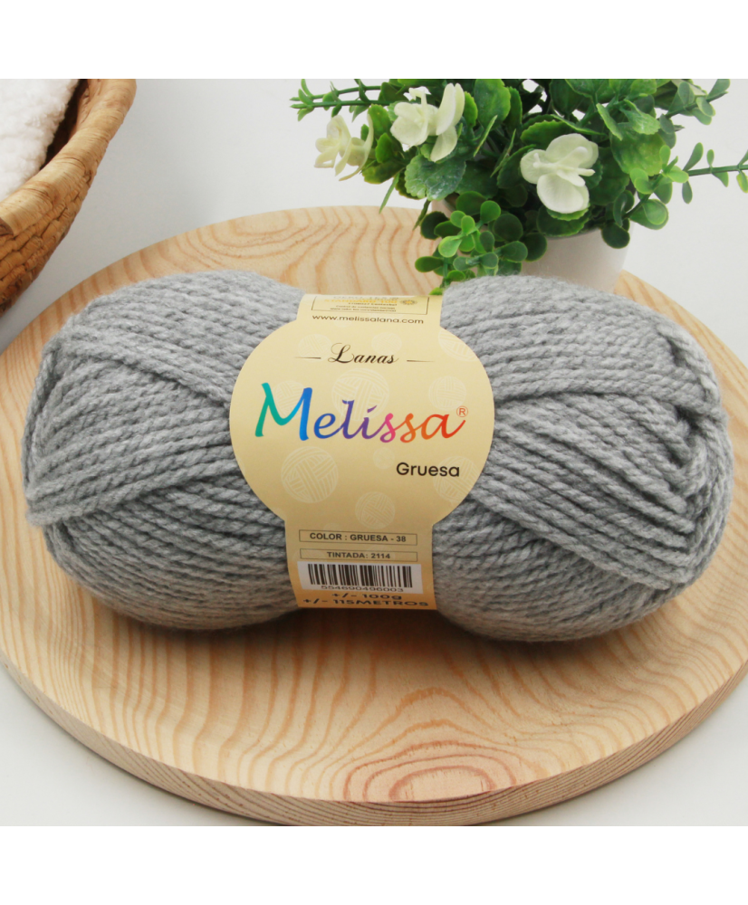 Melissa Hilo 100% Acrilico Ovillo de Lana Gruesa 115m 100g para DIY Tejer y Ganchillo, Certificado OEKO-TEX Standard 100G