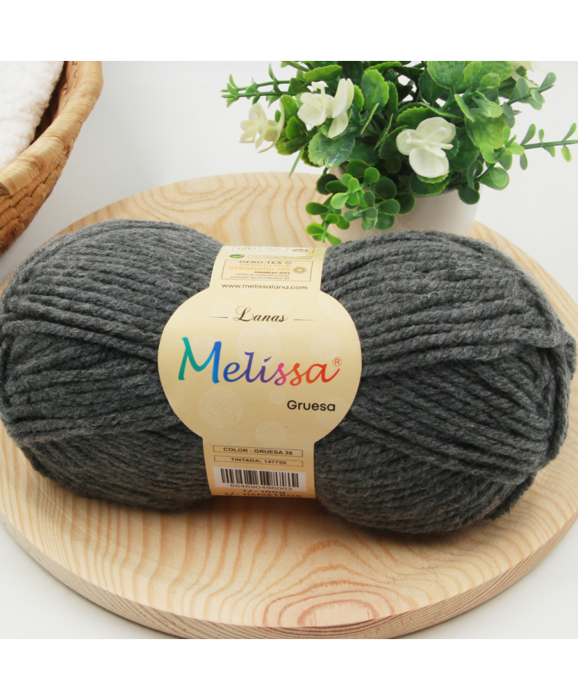 Melissa Hilo 100% Acrilico Ovillo de Lana Gruesa 115m 100g para DIY Tejer y Ganchillo, Certificado OEKO-TEX Standard 100G