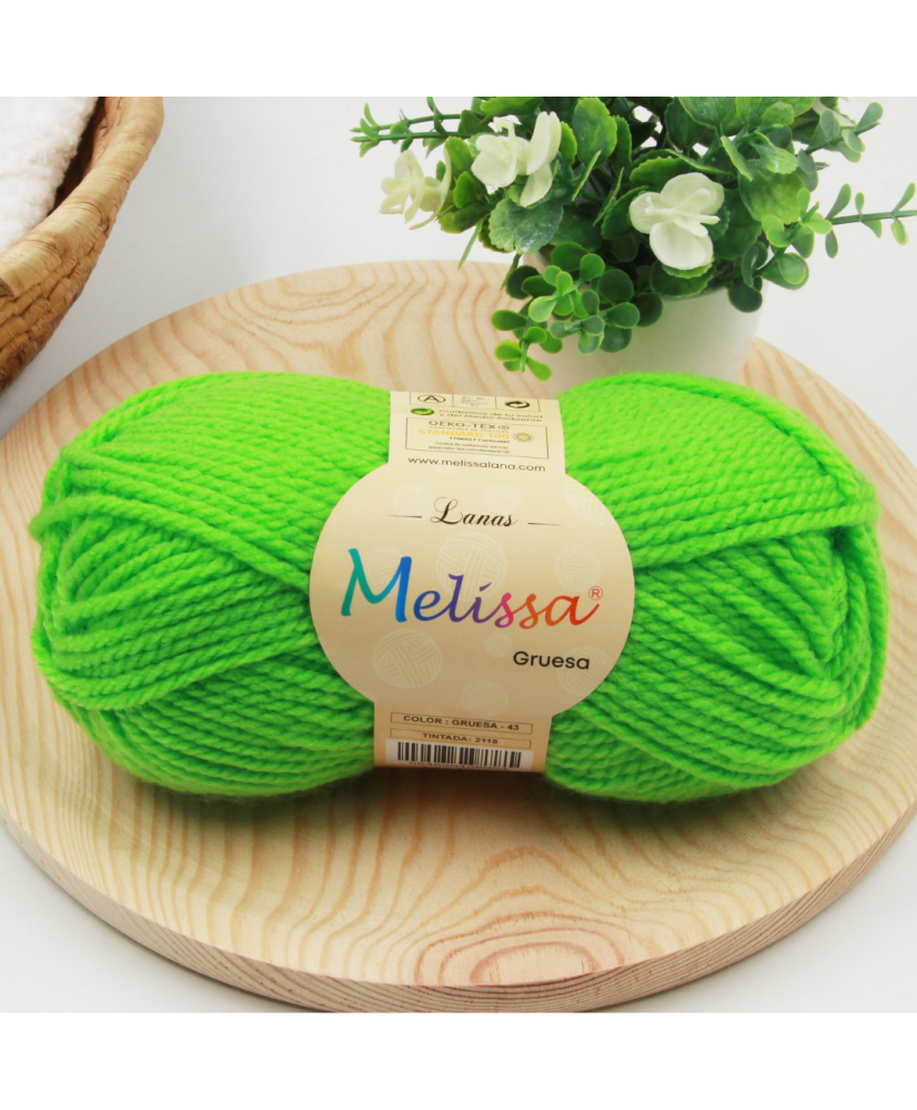 Melissa Hilo 100% Acrilico Ovillo de Lana Gruesa 115m 100g para DIY Tejer y Ganchillo, Certificado OEKO-TEX Standard 100G