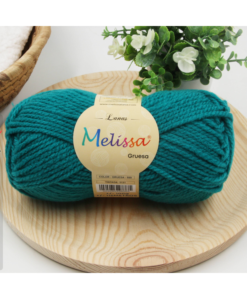 Melissa Hilo 100% Acrilico Ovillo de Lana Gruesa 115m 100g para DIY Tejer y Ganchillo, Certificado OEKO-TEX Standard 100G