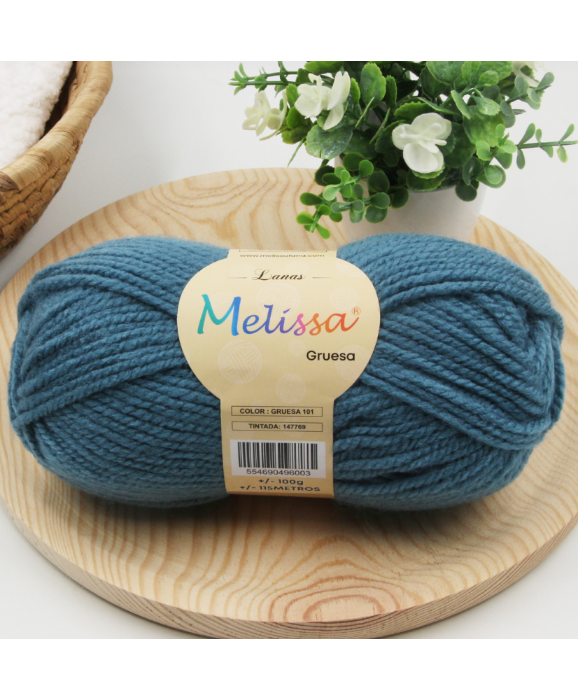 Melissa Hilo 100% Acrilico Ovillo de Lana Gruesa 115m 100g para DIY Tejer y Ganchillo, Certificado OEKO-TEX Standard 100G