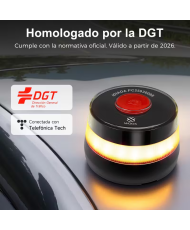 Baliza V16 Homologada DGT con Geolocalización, Luz de Emergencia Coche Homologado ( PACK 1 Uds)