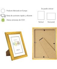Marco de Fotos MOD-254 Hecho de Madera, (Dorado, A4)