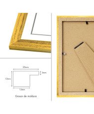 Marco de Fotos MOD-254 Hecho de Madera, (Dorado, A4)