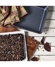 Molde de Horno Cuadrado - Bandeja para Hornear，24.5x25.5x5 cm（ pack 2 uds）