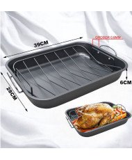 Rustidera Rectangular de Acero al Carbono para Horno