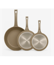 Sartenes Antiadherentes Premium Color Arena |  20,24,28 cm, Inducción y Vitro