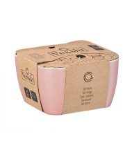 Set de 4 Tazas de Porcelana Rosa de 410 ml