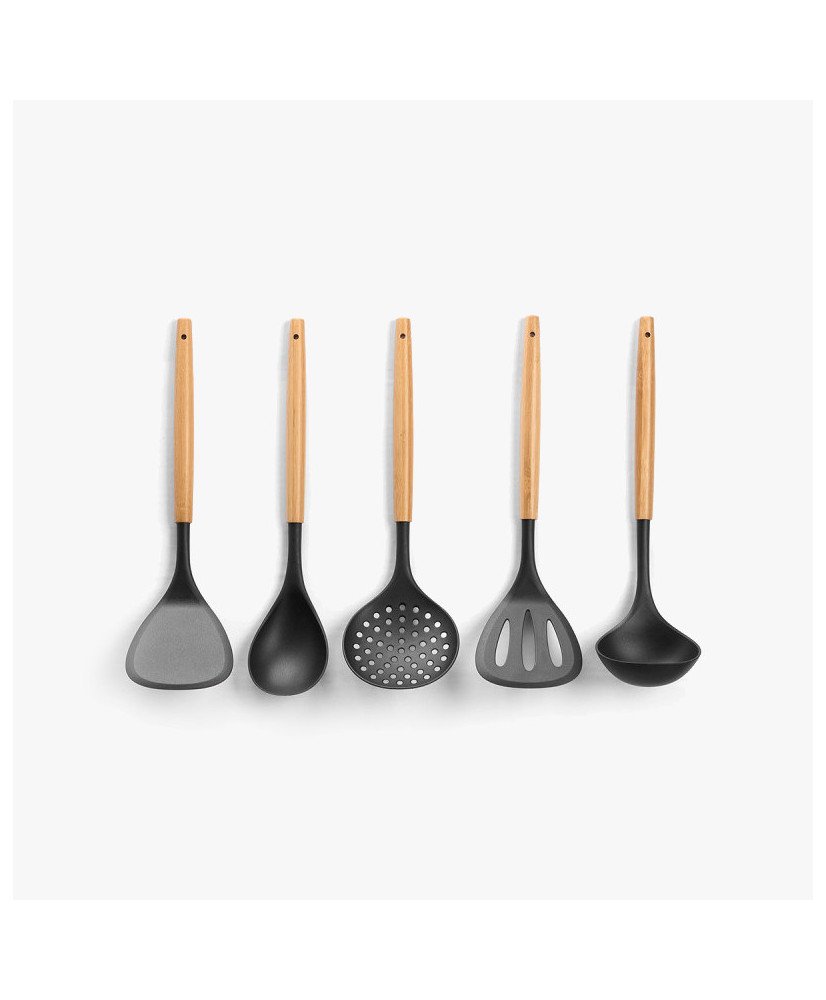 Kinvara Set 5 utensilios de cocina - Mango de bambú