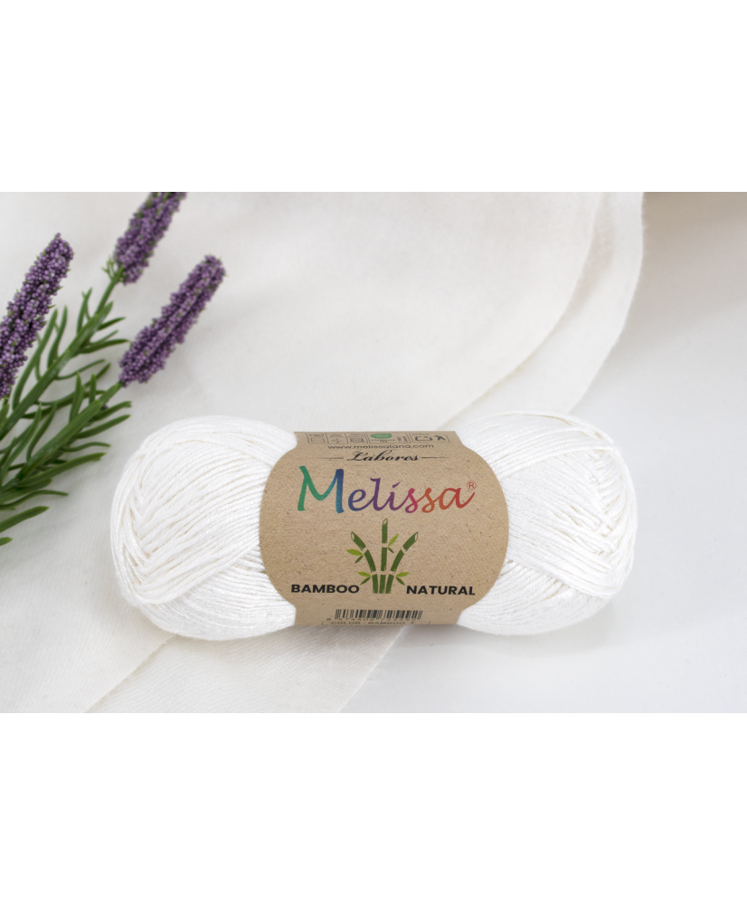 Lana Bamboo Bambú 100% natural  BLANCO-1
