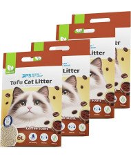 Arena Aglomerante para Gatos Arena 6L de Tofu para Gatos sin Polvo Fácil (Cafe, 1 Pcs)