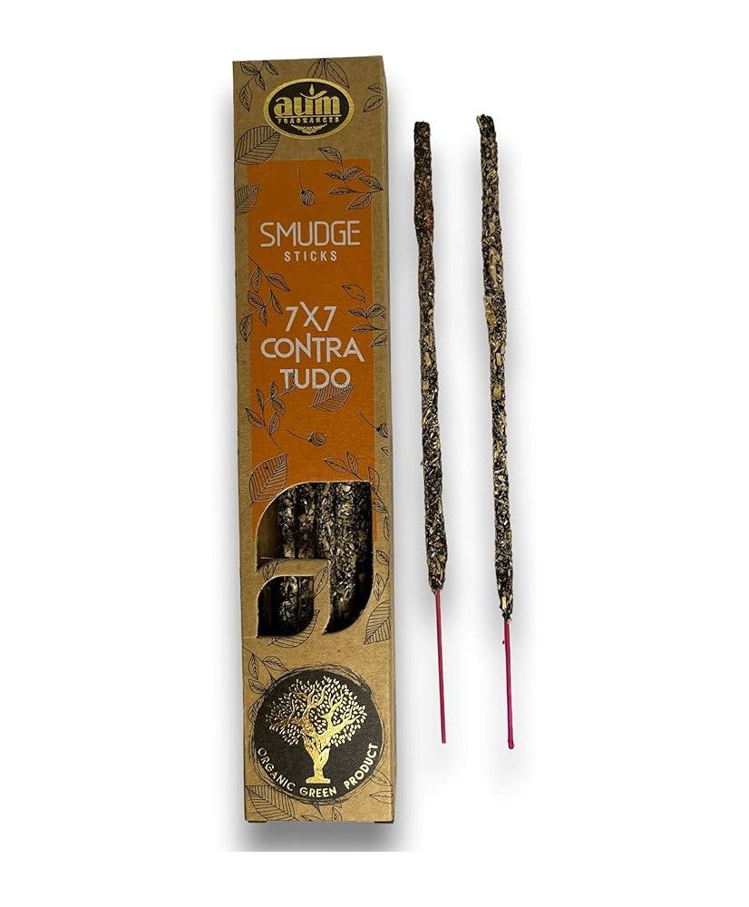 Incienso Orgánico AUM Fragances - Hecho a Mano en India con Ingredientes Naturales -Ecológico (7x7 contra Todo)