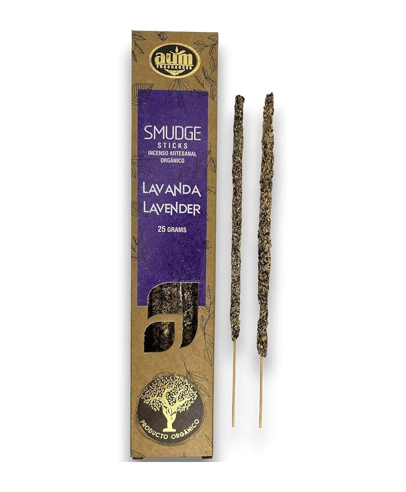 Incienso Orgánico AUM Fragances - Hecho a Mano en India con Ingredientes Naturales -Ecológico (Lavanda)