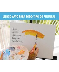 Lienzos Para Pintar 70x100 CM Bastidor Madera 37 MM Algodón Blanco Preimprimado