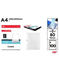 Fundas plástico folio(A4) 80 micras 100 unidades. Multitaladro., transparente