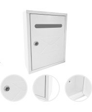 Buzón Clásico de Pared Correo(,26x20x7.5cm, Blanco,Gris,Negro)