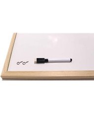 Pizarra blanca 40x30 - 90x60 cm con rotulador y borrador No magnetica, marco de madera